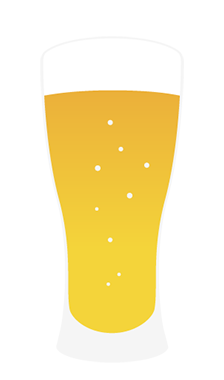 ビール(中ジョッキ500mL)約195kcal